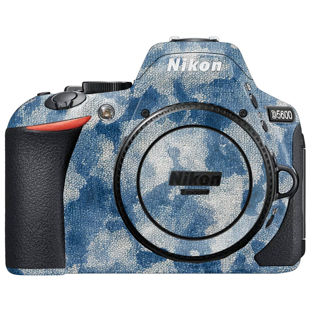 Blue Watercolor Fabric Nikon D5600 Camera Skin