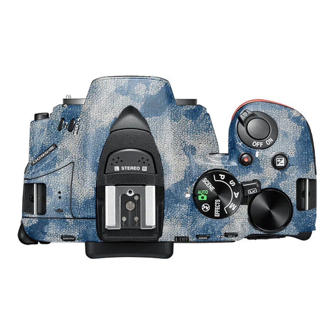 Blue Watercolor Fabric Nikon D5600 Camera Skin