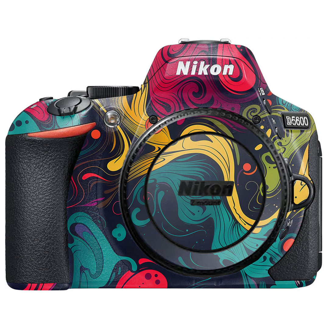 Psychedelic Color Swirl Nikon D5600 Camera Skin