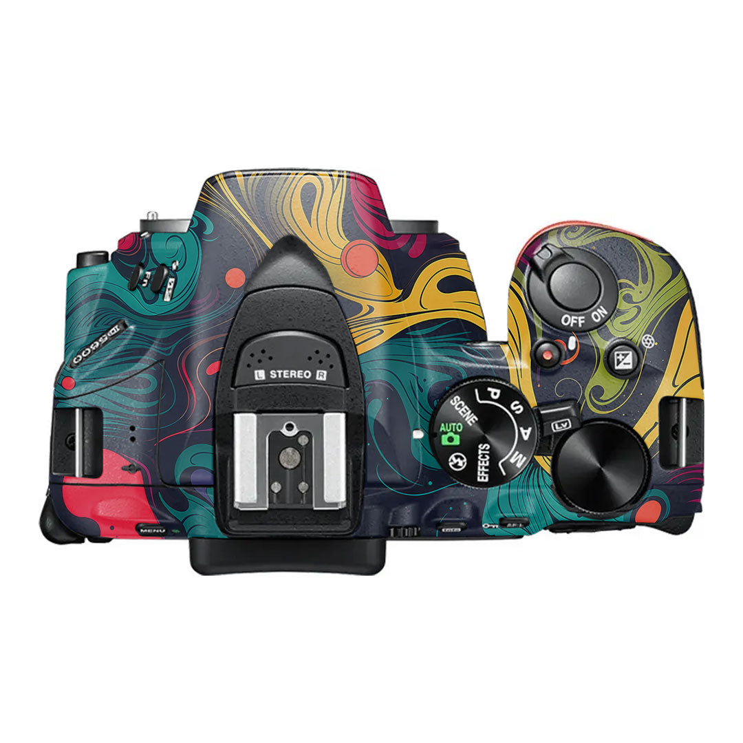 Psychedelic Color Swirl Nikon D5600 Camera Skin