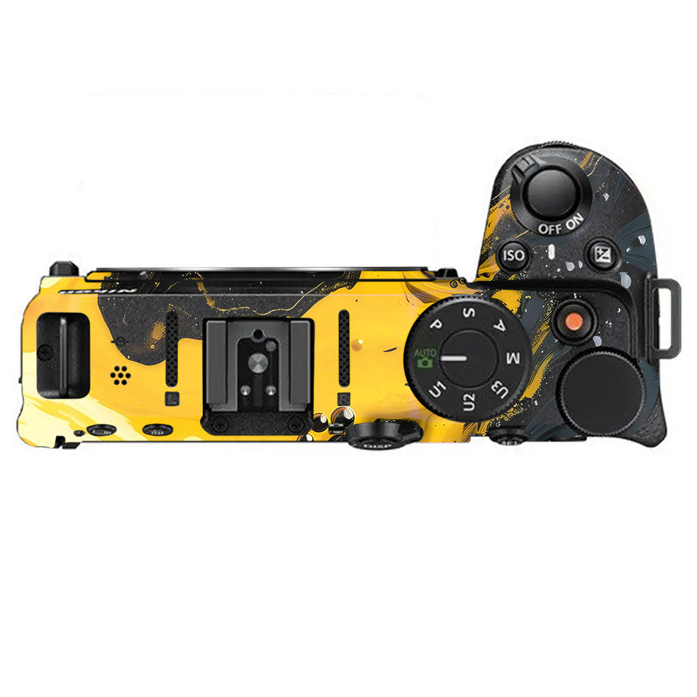 Yellow and Black Paint Swirls Nikon Z30 Camera Skin