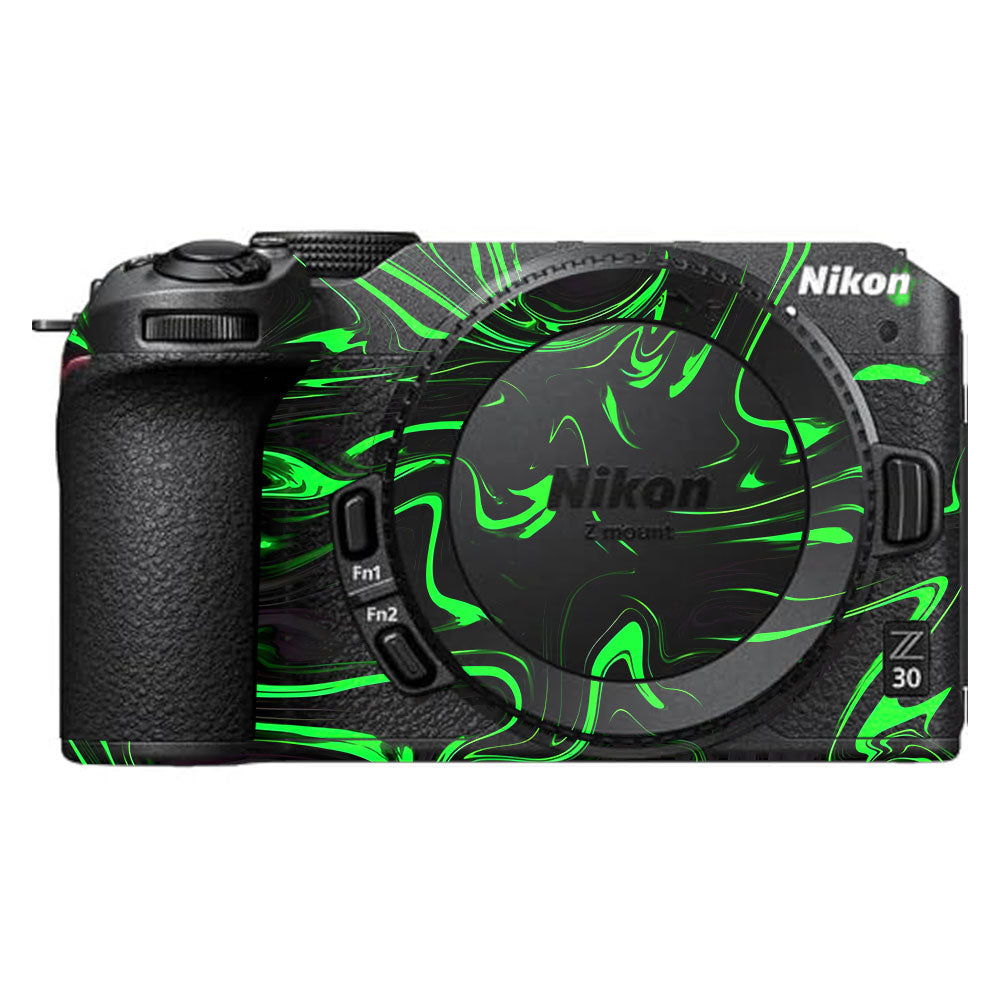 Green Liquid Pattern Nikon Z30 Camera Skin