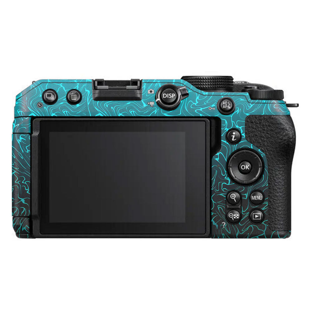 Cyan Blue to Black Gradient Nikon Z30 Camera Skin