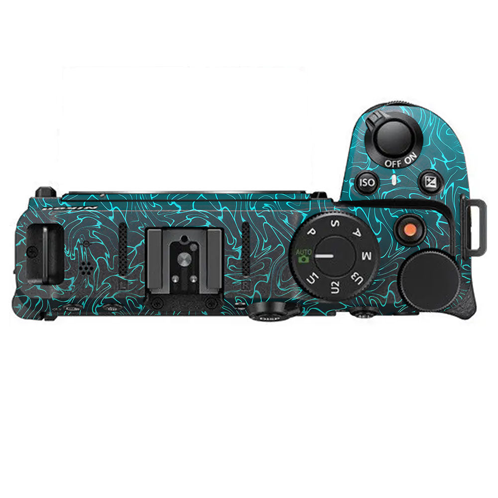 Cyan Blue to Black Gradient Nikon Z30 Camera Skin