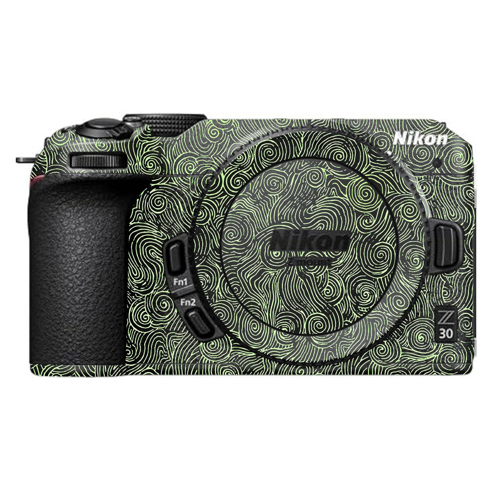 Green Spirals Nikon Z30 Camera Skin
