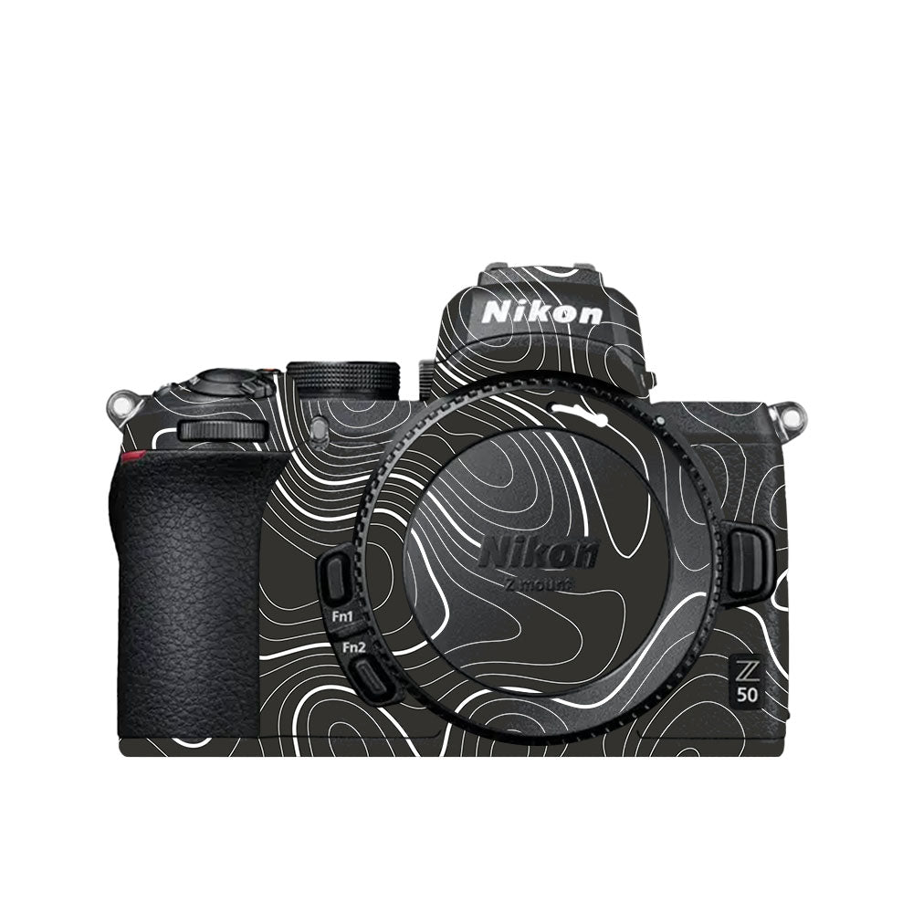 Grayscale Topographic Lines Nikon Z50 Camera Skin
