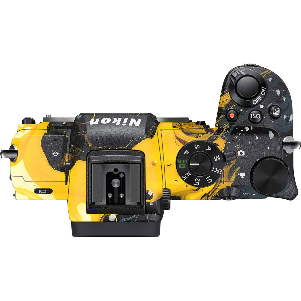 Yellow and Black Paint Swirls Nikon Z50 Camera Skin