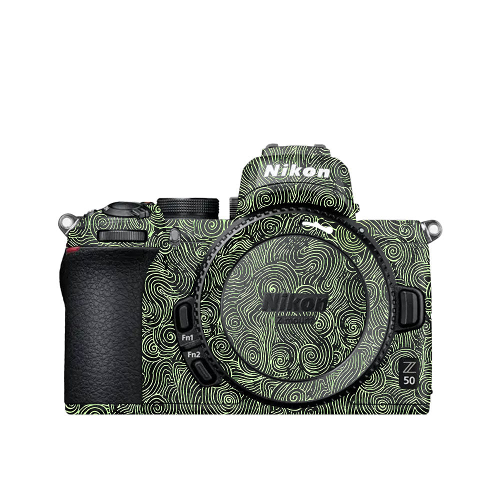 Green Spirals Nikon Z50 Camera Skin