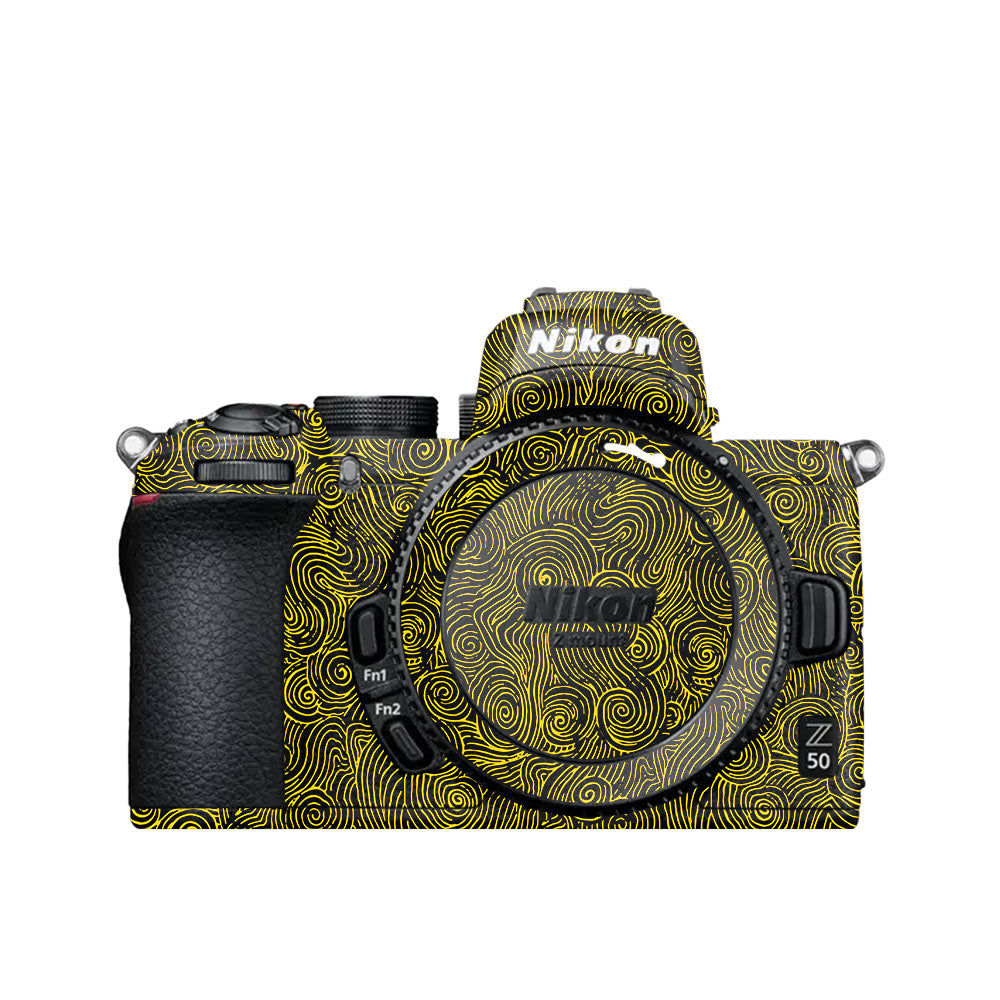 Yellow Spirals Nikon Z50 Camera Skin