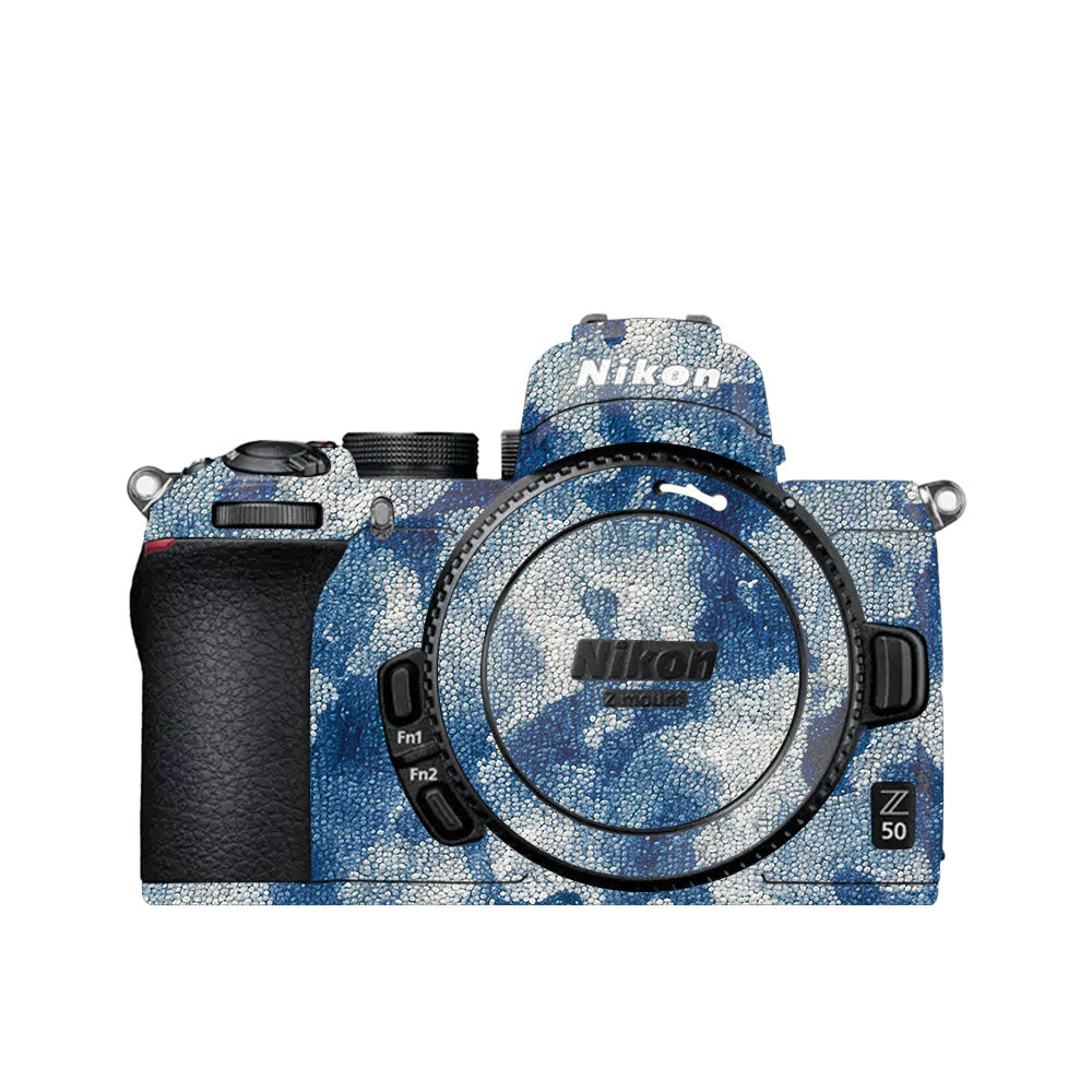 Blue Watercolor Fabric Nikon Z50 Camera Skin