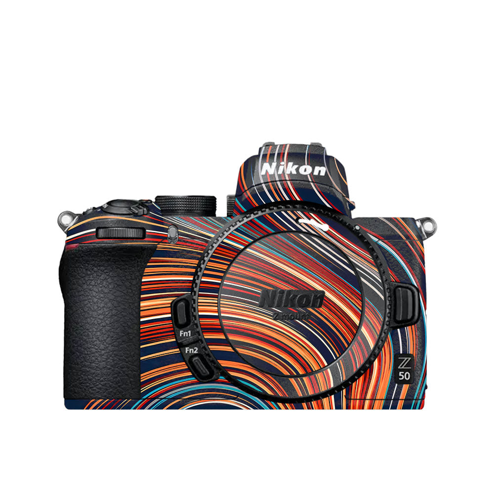 Retro Abstract Striped Swirl Nikon Z50 Camera Skin