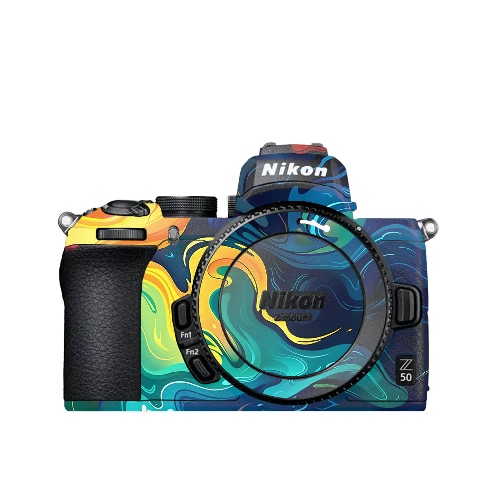 Rainbow Liquid Fusion Nikon Z50 Camera Skin