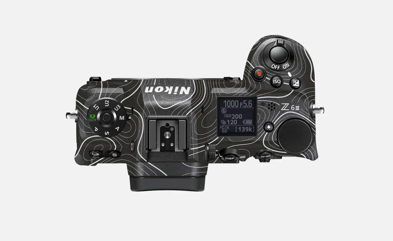 Grayscale Topographic Lines Nikon Z6 III Camera Skin