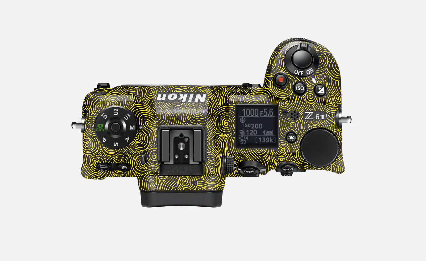 Yellow Spirals Nikon Z6 III Camera Skin