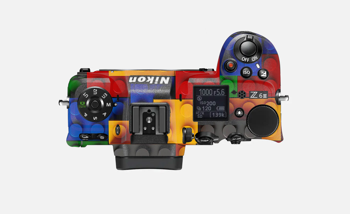 Colorful LEGO Brick Wall Pattern Nikon Z6 III Camera Skin