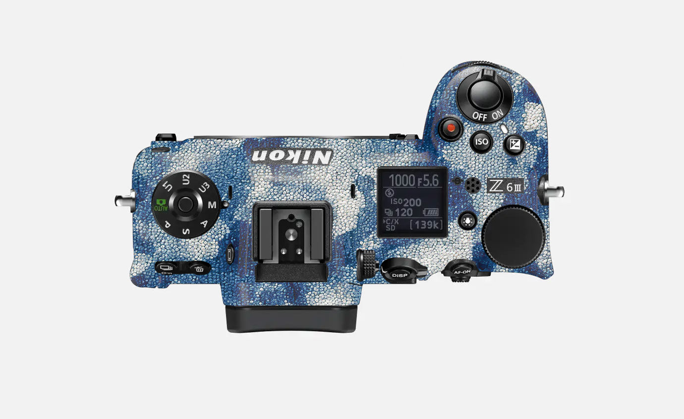 Blue Watercolor Fabric Nikon Z6 III Camera Skin