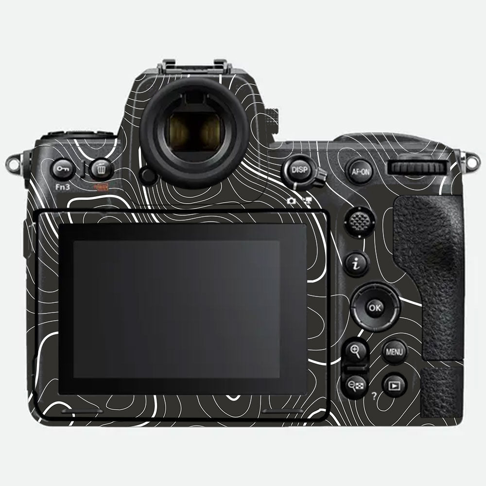 Grayscale Topographic Lines Nikon Z8 Camera Skin