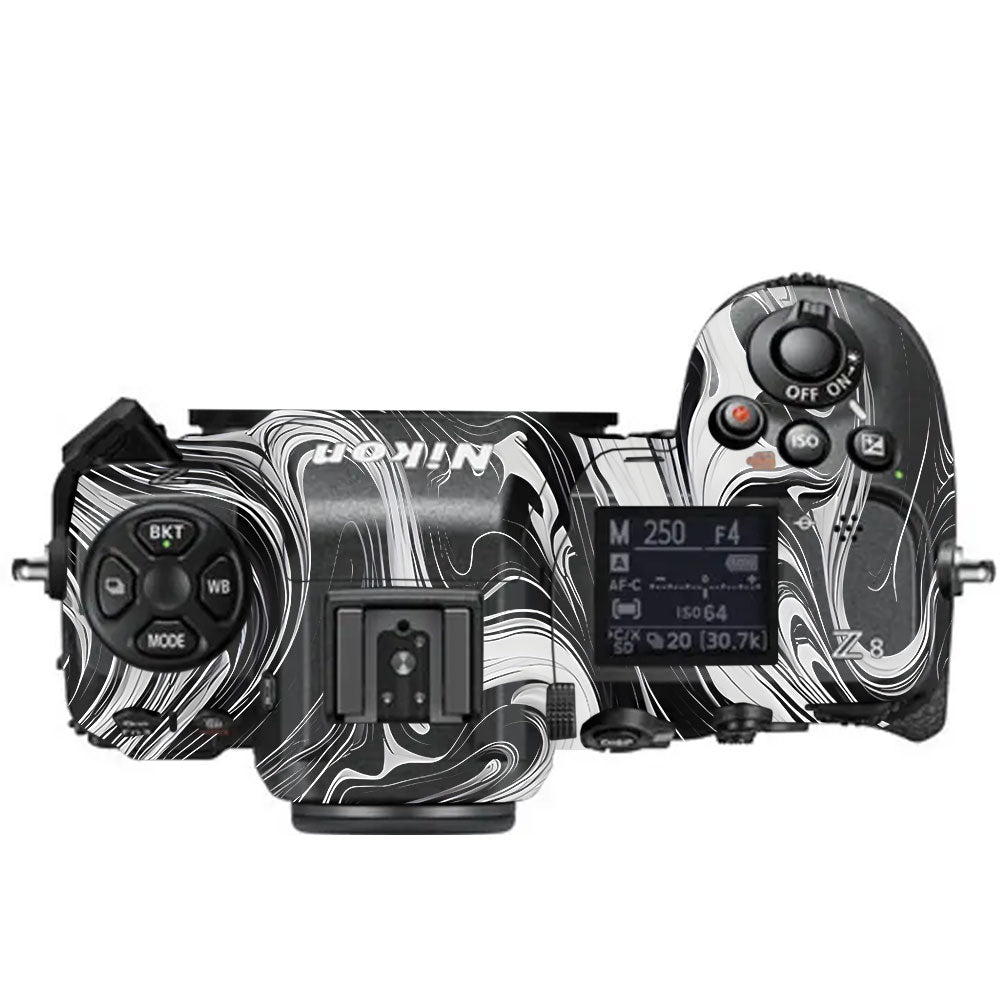 Black and White Marble Nikon Z8 Camera Skin