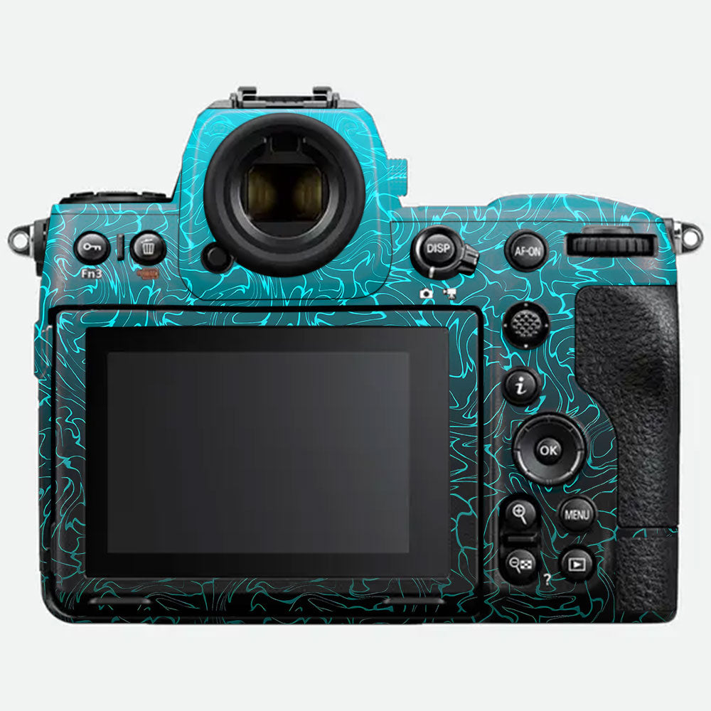 Cyan Blue to Black Gradient Nikon Z8 Camera Skin