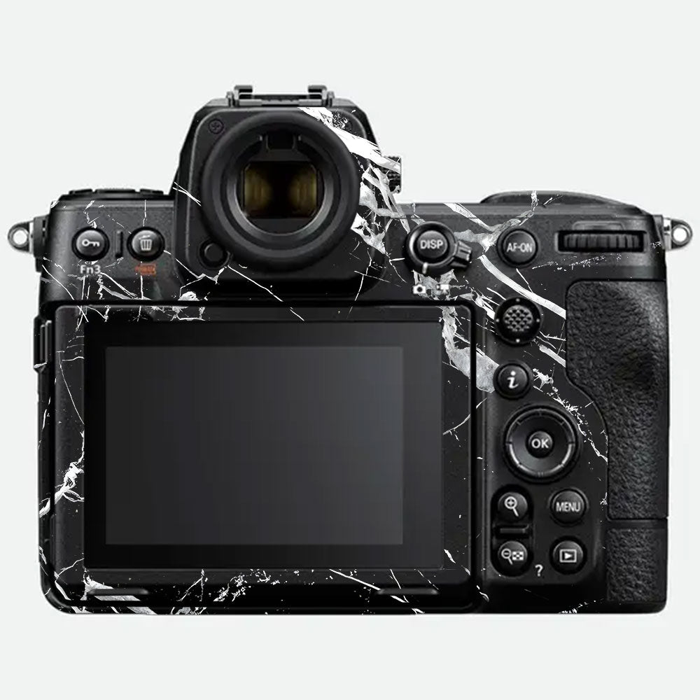 White Veins on Black Nikon Z8 Camera Skin