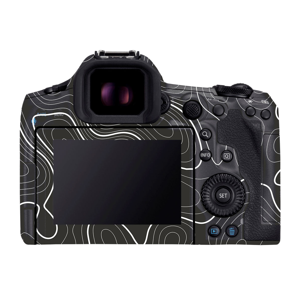 Grayscale Topographic Lines Canon EOS R5 Mark II Camera Skins