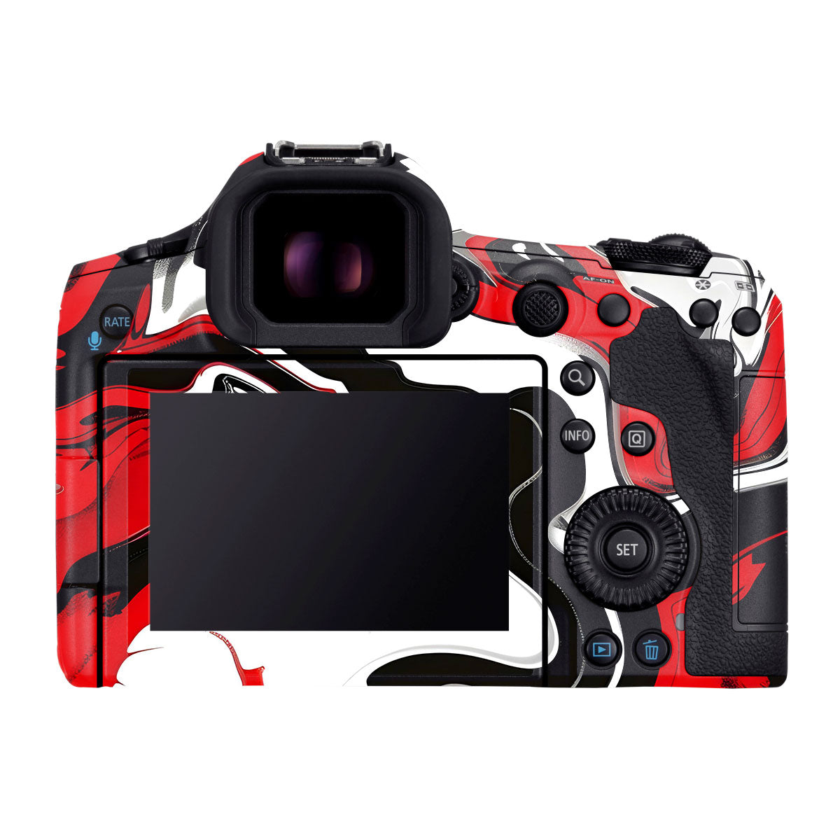 Scarlet and White Motion Canon EOS R5 Mark II Camera Skins