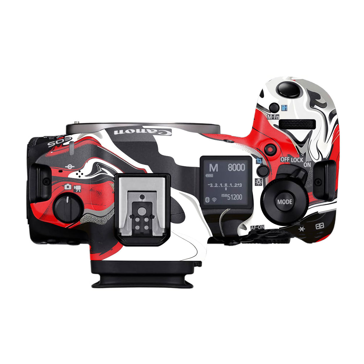 Scarlet and White Motion Canon EOS R5 Mark II Camera Skins