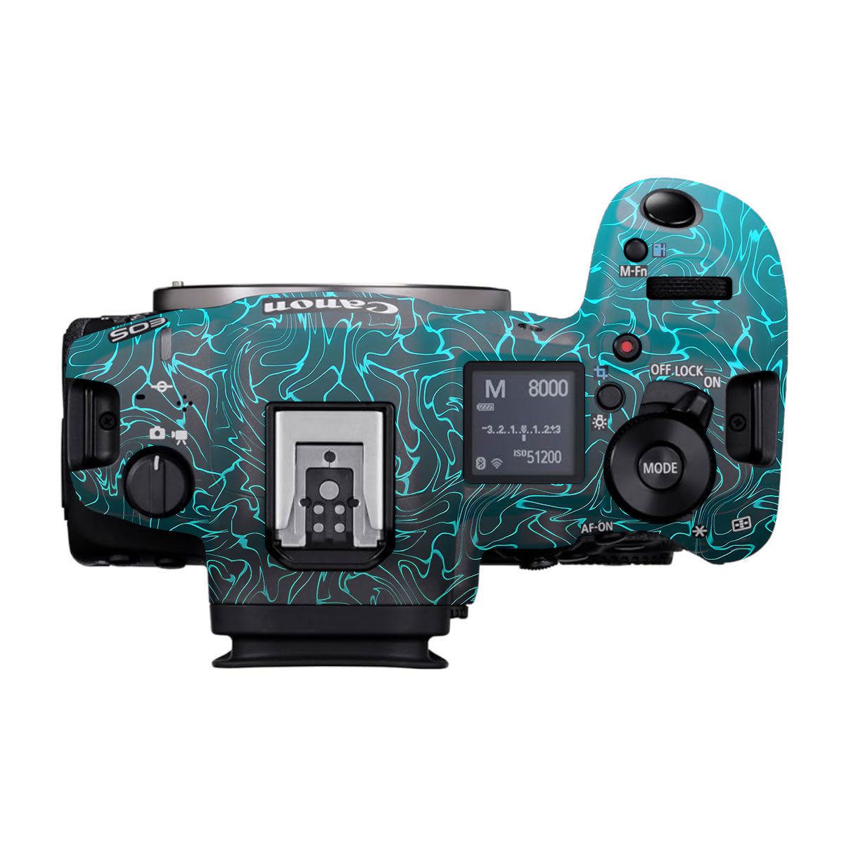 Cyan Blue to Black Gradient Canon EOS R5 Mark II Camera Skins