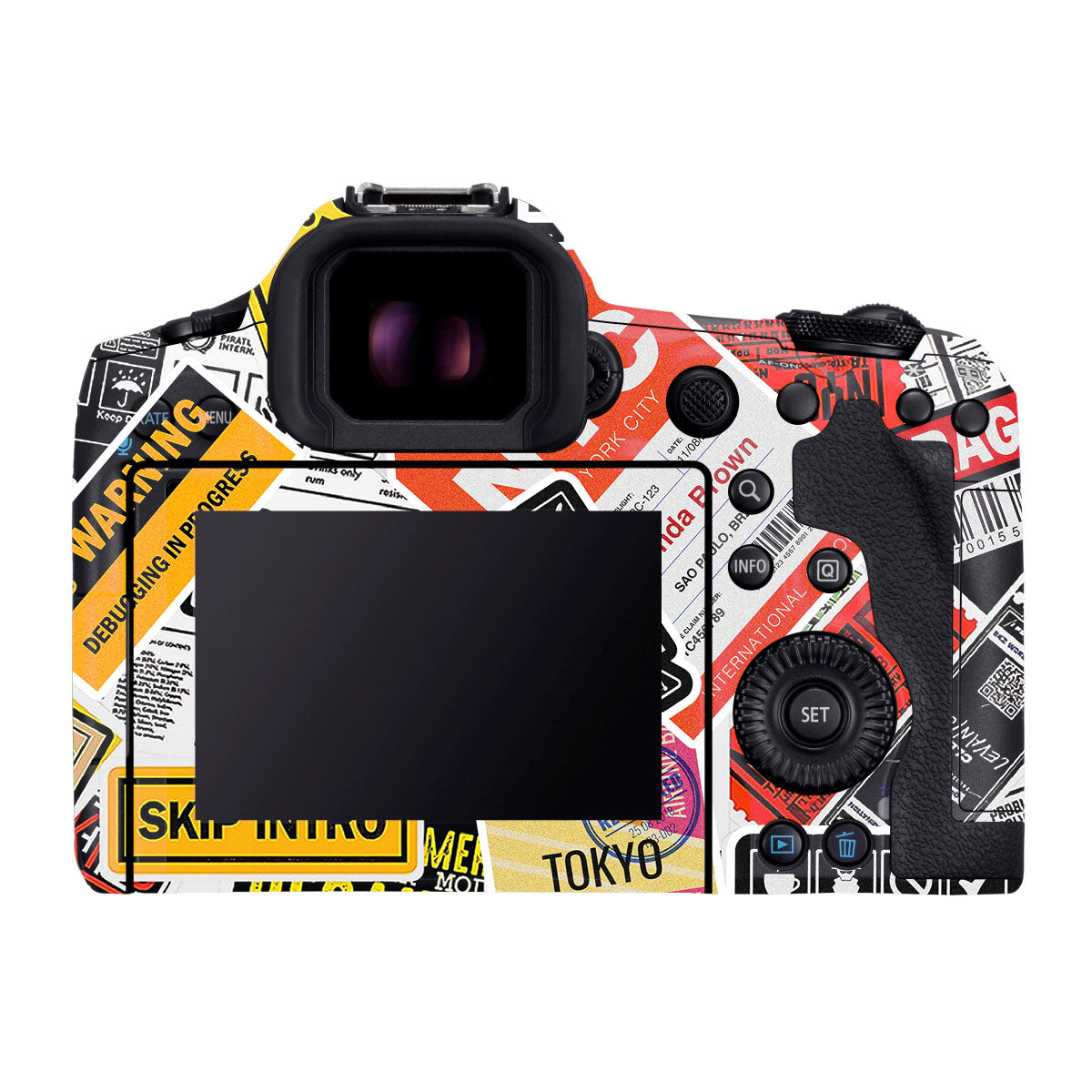 Tech Aesthetic Sticker Collage Canon EOS R5 Mark II Camera Skins
