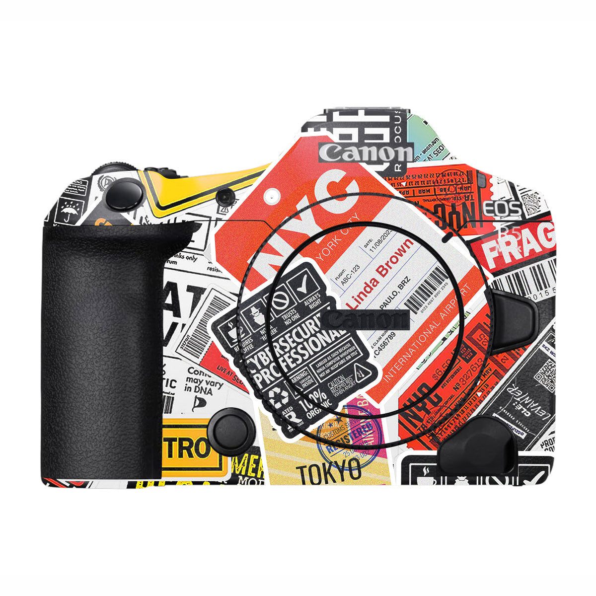 Tech Aesthetic Sticker Collage Canon EOS R5 Mark II Camera Skins