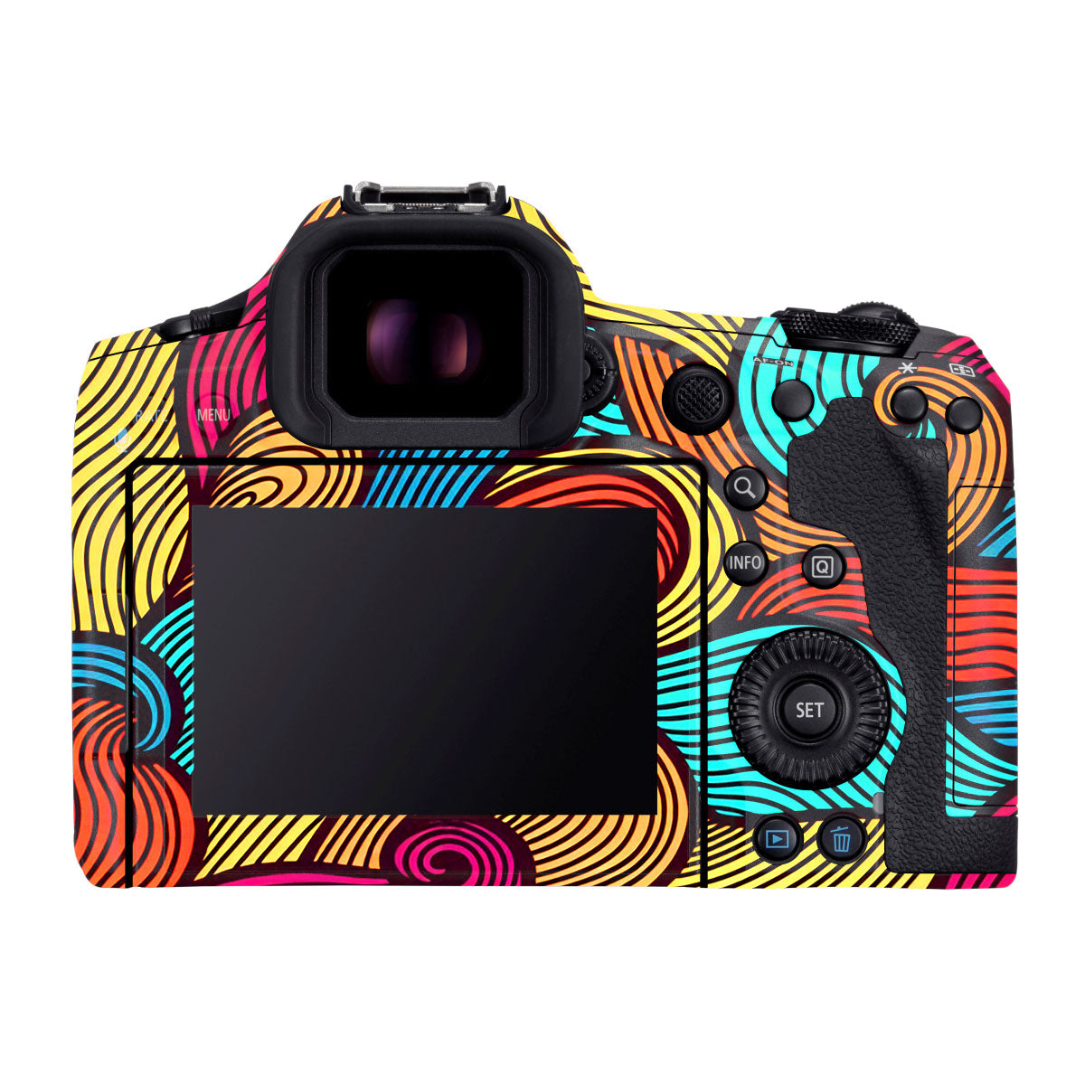 Retro Colorful Doodle Art Pattern Canon EOS R5 Mark II Camera Skins