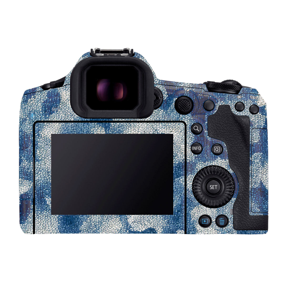 Blue Watercolor Fabric Canon EOS R5 Mark II Camera Skins