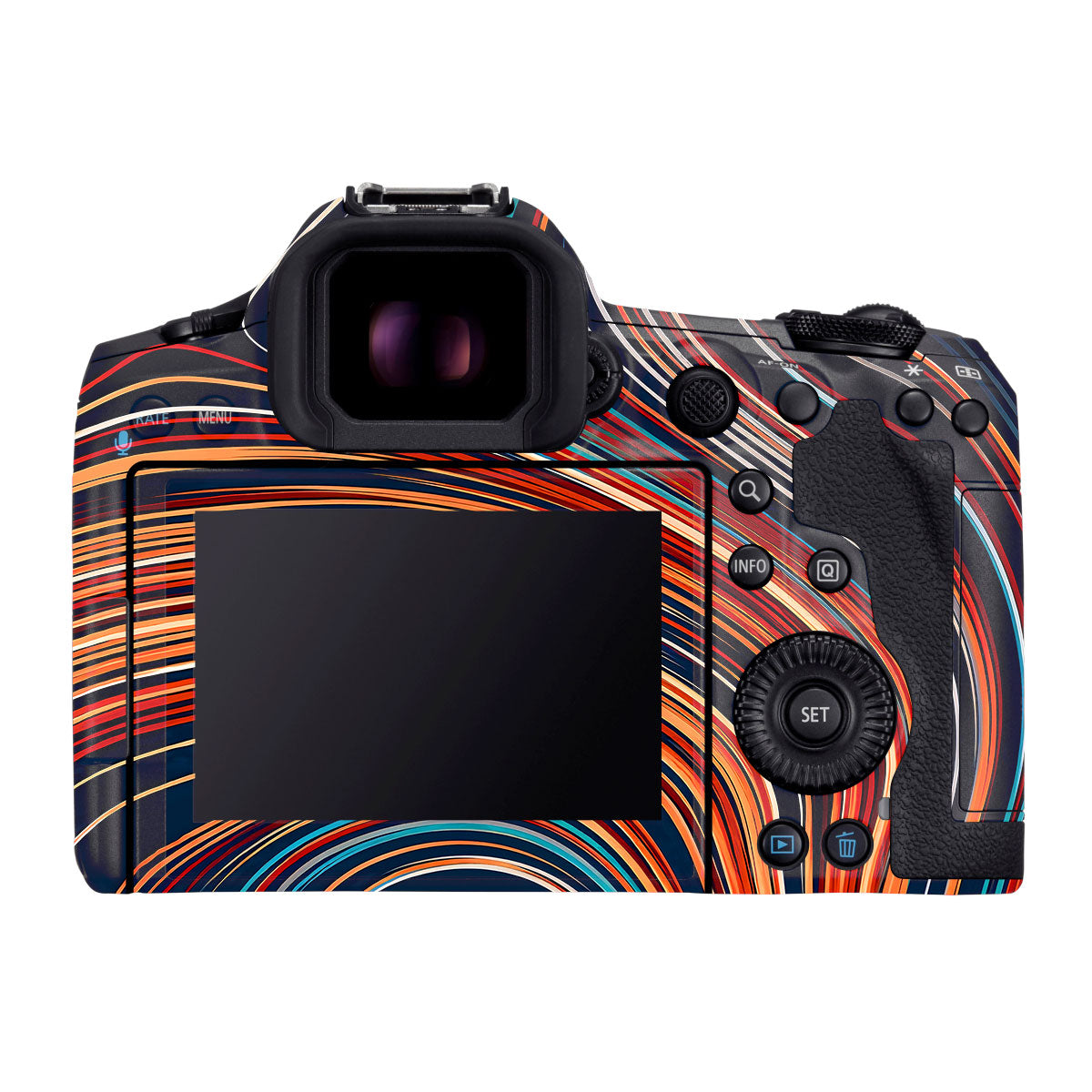 Retro Abstract Striped Swirl Canon EOS R5 Mark II Camera Skins