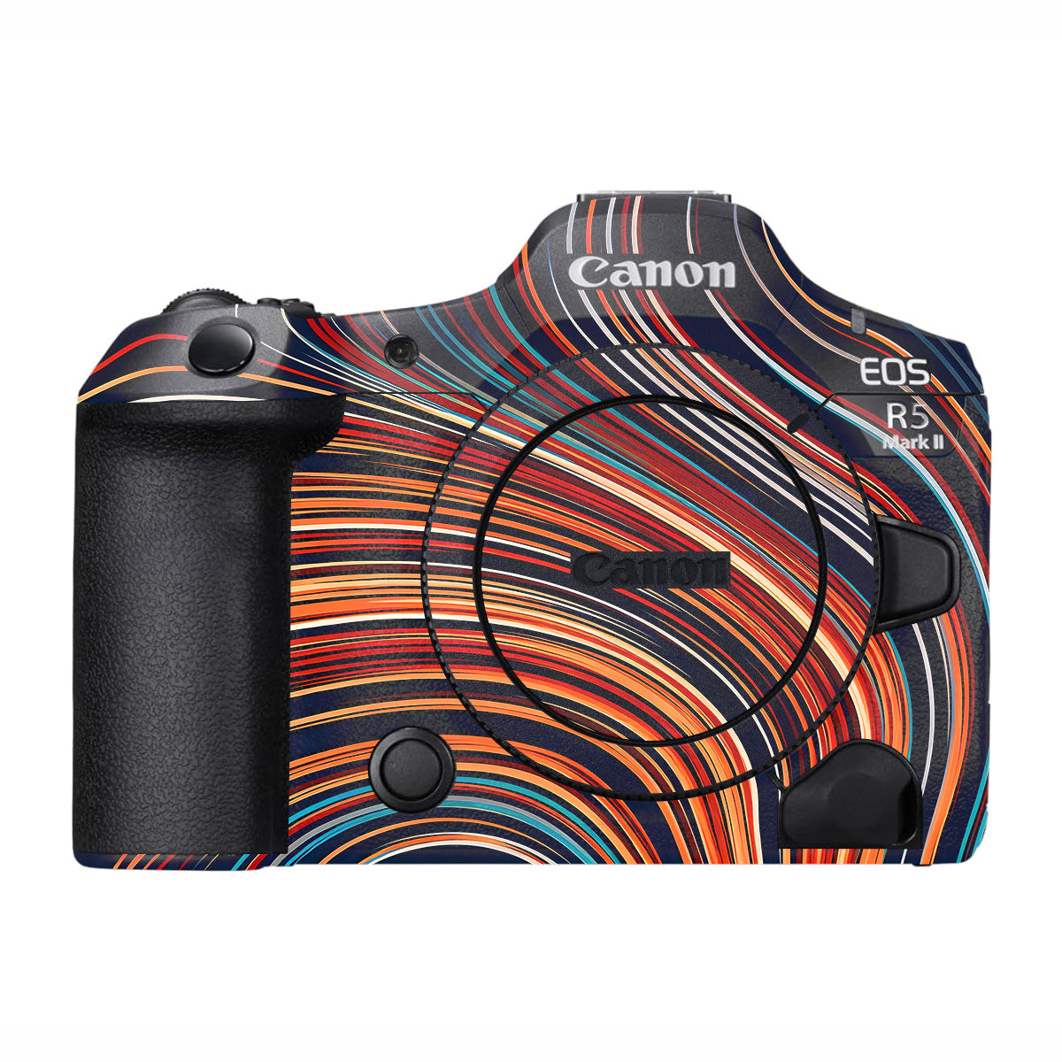 Retro Abstract Striped Swirl Canon EOS R5 Mark II Camera Skins