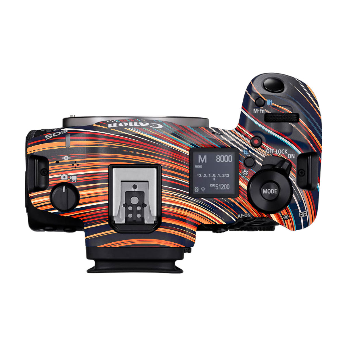 Retro Abstract Striped Swirl Canon EOS R5 Mark II Camera Skins