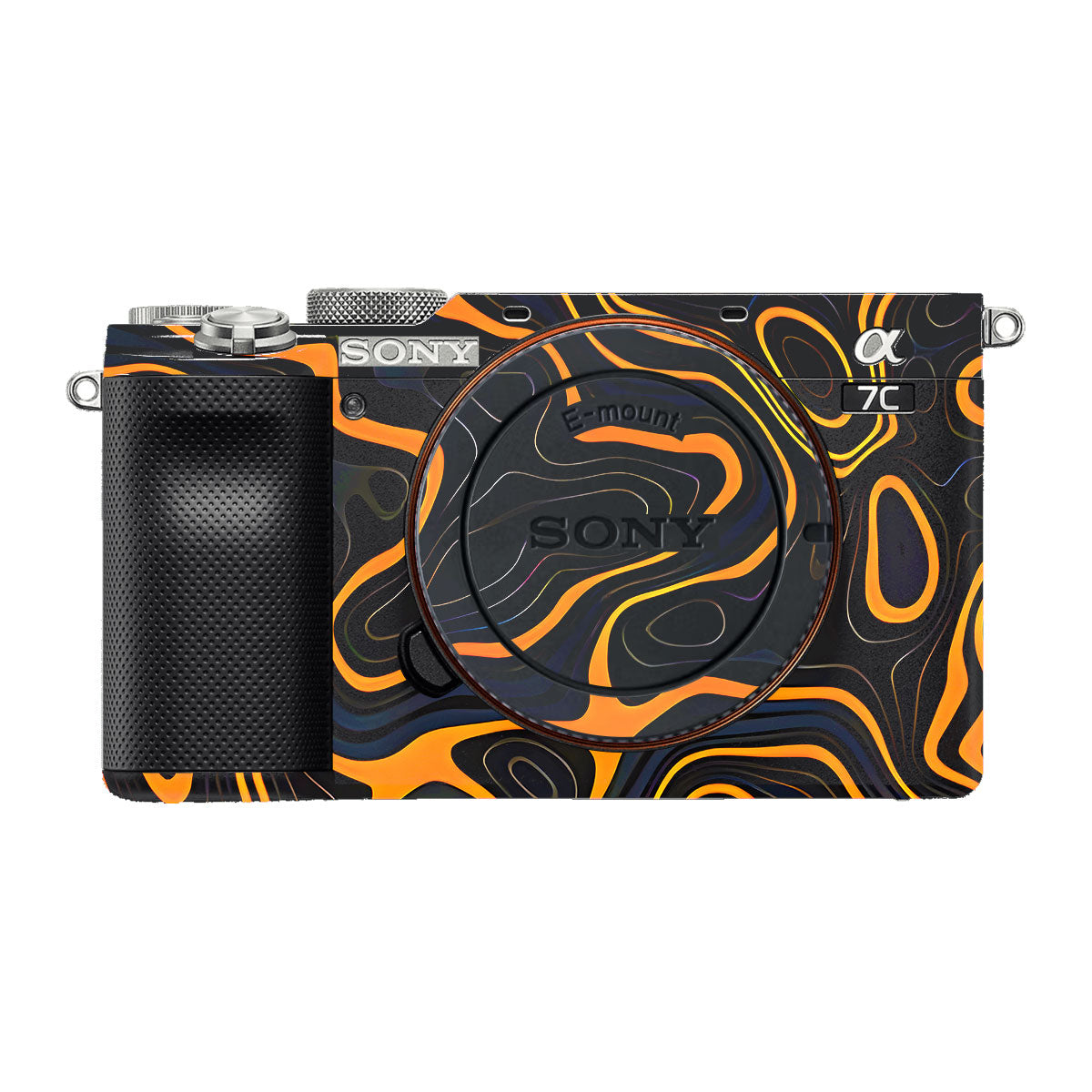 Amber Topographic Waves Sony A7 C Camera Skins