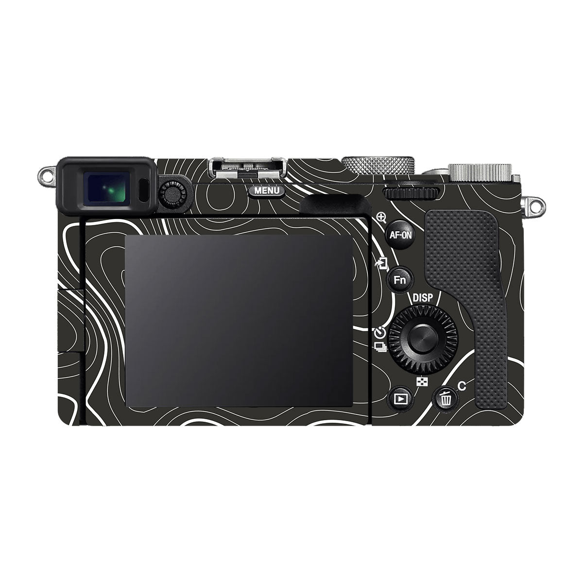 Grayscale Topographic Lines Sony A7 C Camera Skins