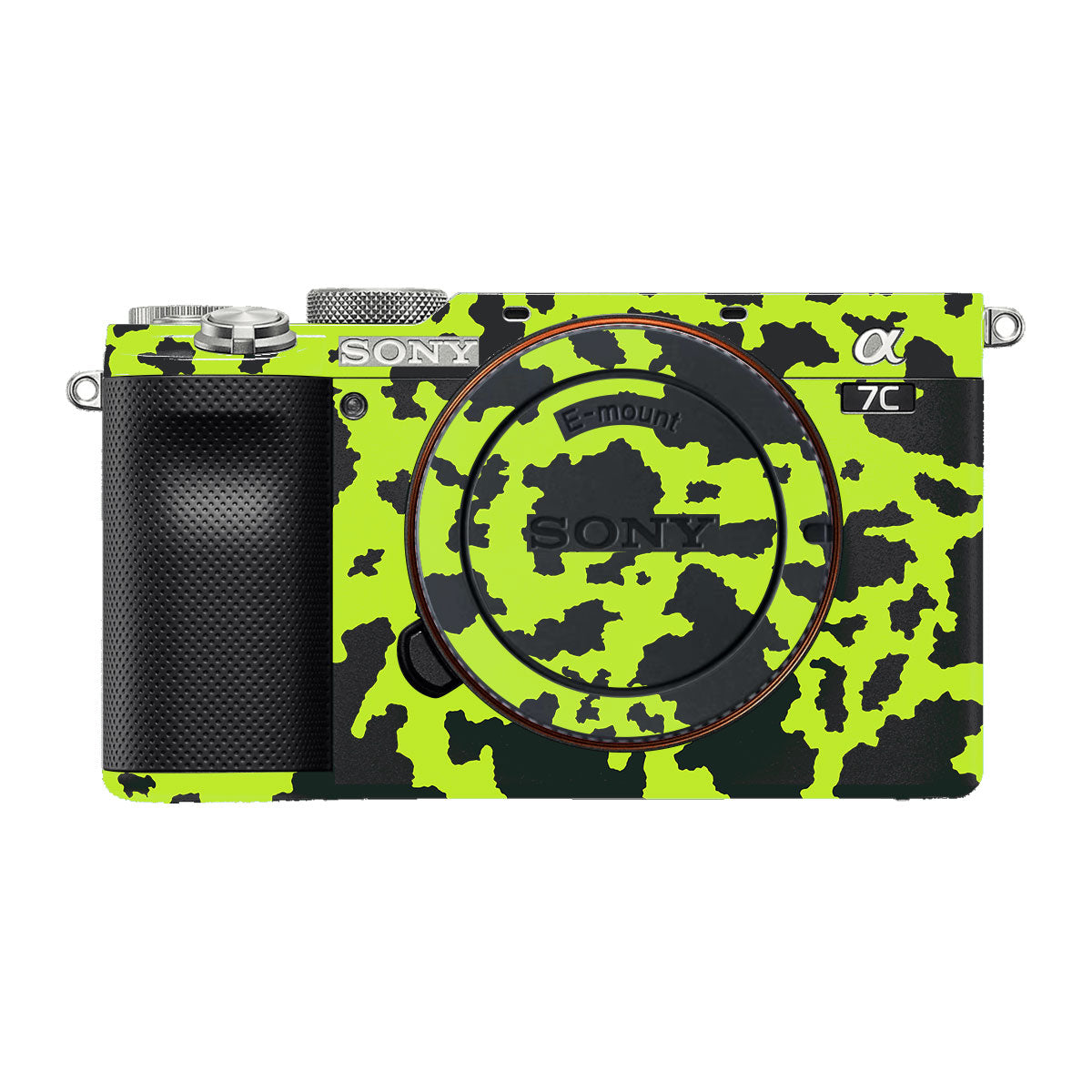 Neon Green Splatter Sony A7 C Camera Skins