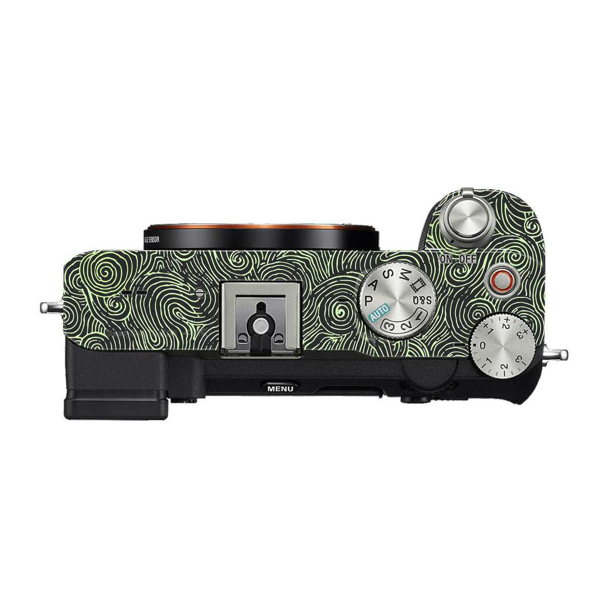 Green Spirals Sony A7 C Camera Skins