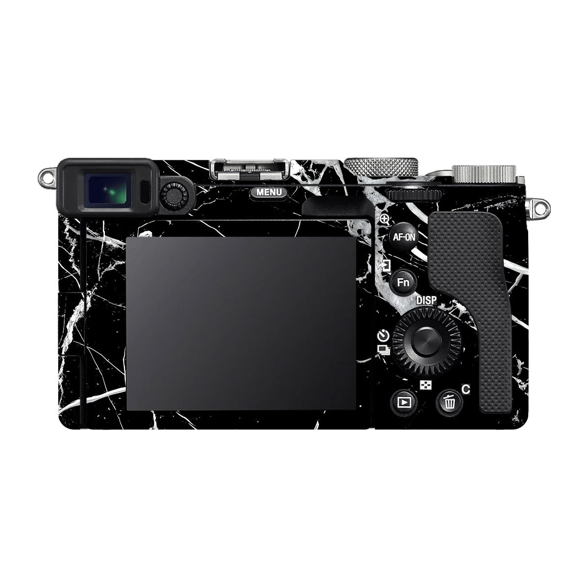 White Veins on Black Sony A7 C Camera Skins