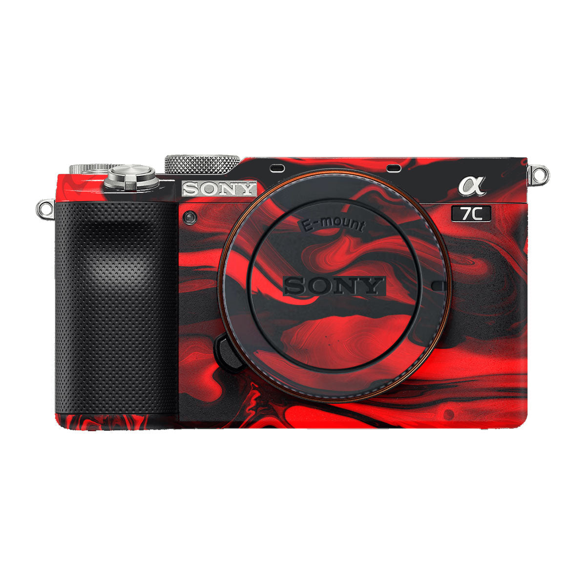 Red Lava Flow Sony A7 C Camera Skins