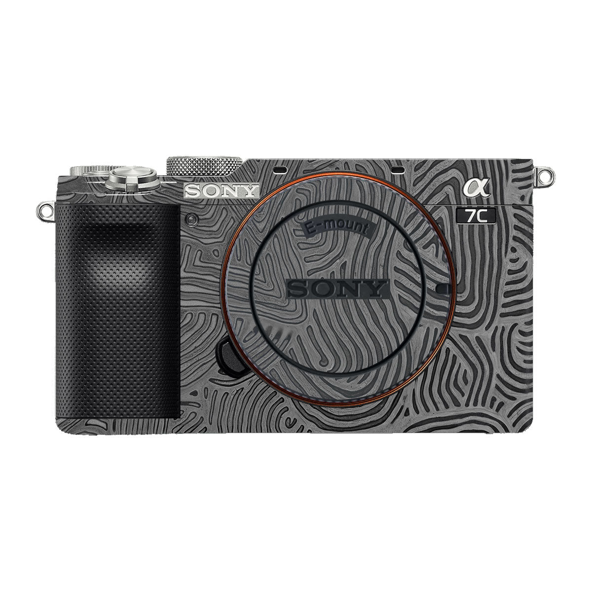 Monochrome Line Maze Sony A7 C Camera Skins