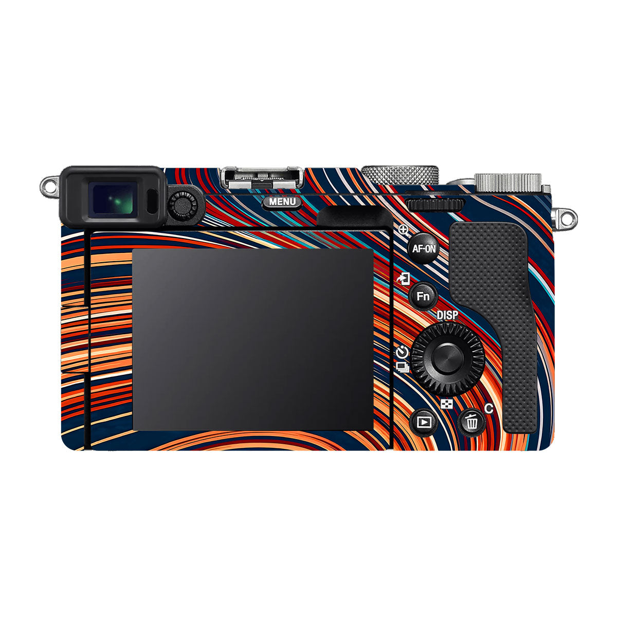 Retro Abstract Striped Swirl Sony A7 C Camera Skins