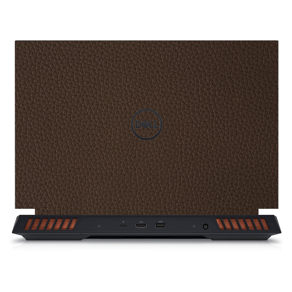 Textured Brown Leather Dell G15 5520, 5530 Laptop Skin