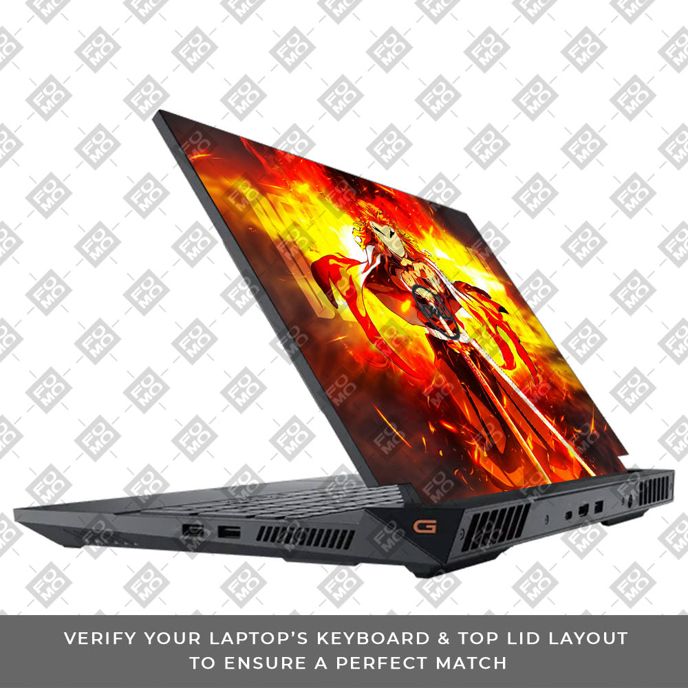 Flame Hashira Rengoku Dell G15 5520, 5530 Laptop Skin
