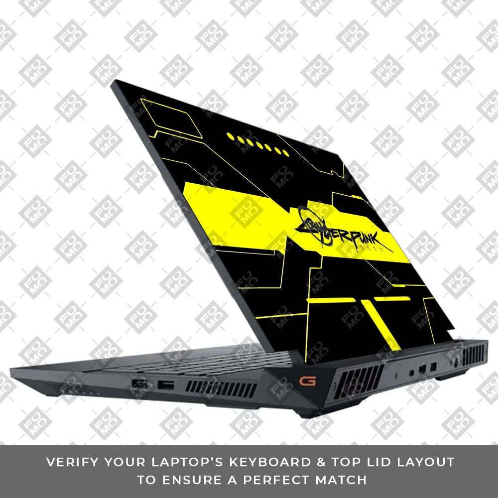 Cyberpunk Yellowline Grid Dell G15 5520, 5530 Laptop Skin