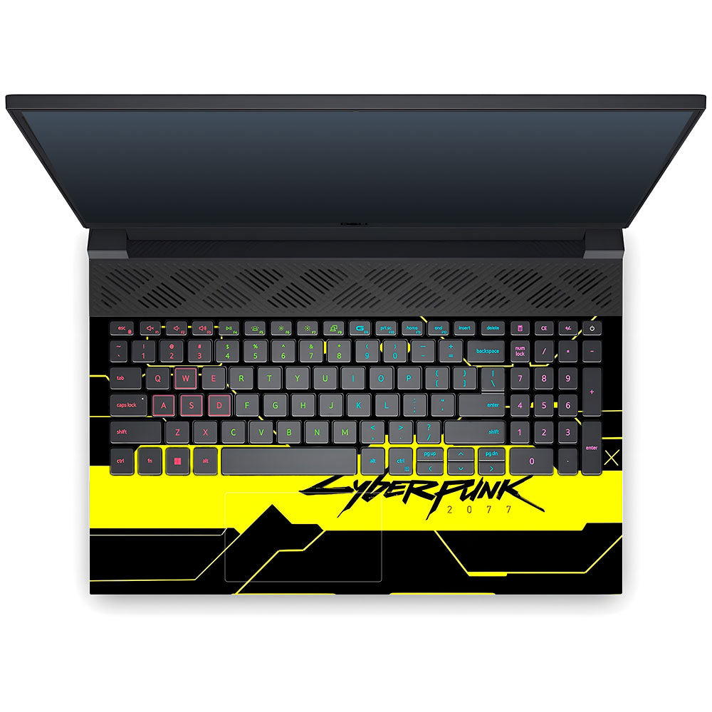 Cyberpunk Yellowline Grid Dell G15 5520, 5530 Laptop Skin