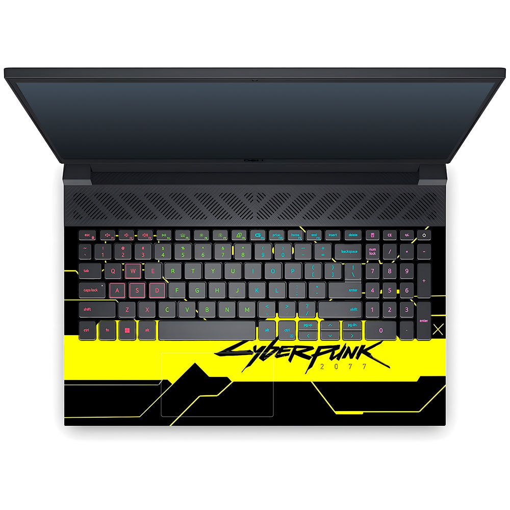 Cyberpunk Yellowline Grid Dell G15 5520, 5530 Laptop Skin