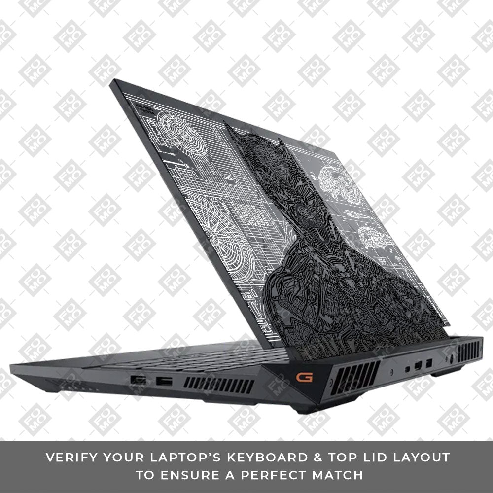 Transparent Black Panther Techshell Dell G15 5520, 5530 Laptop Skin