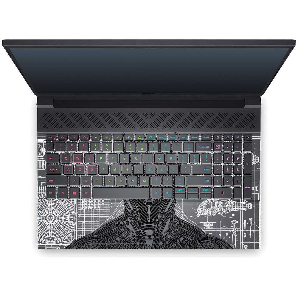 Transparent Black Panther Techshell Dell G15 5520, 5530 Laptop Skin